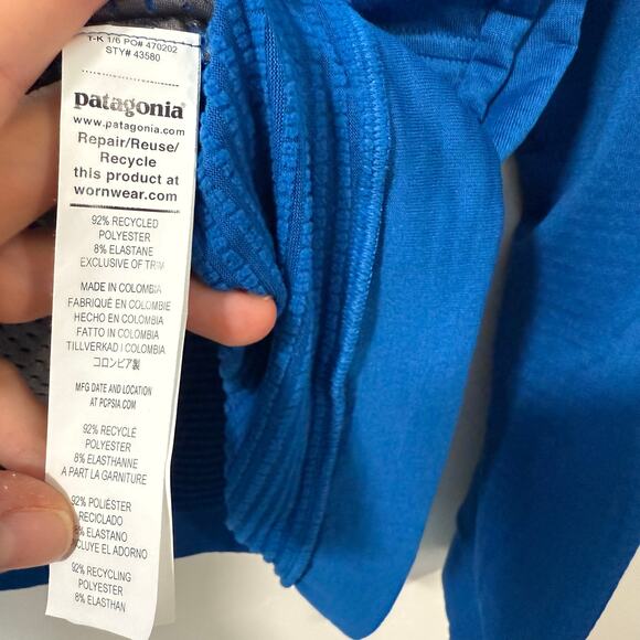 Patagonia Men's Capilene Thermal Hoody Grid Fleece Pullover Blue XL Recent Style - Picture 6 of 9